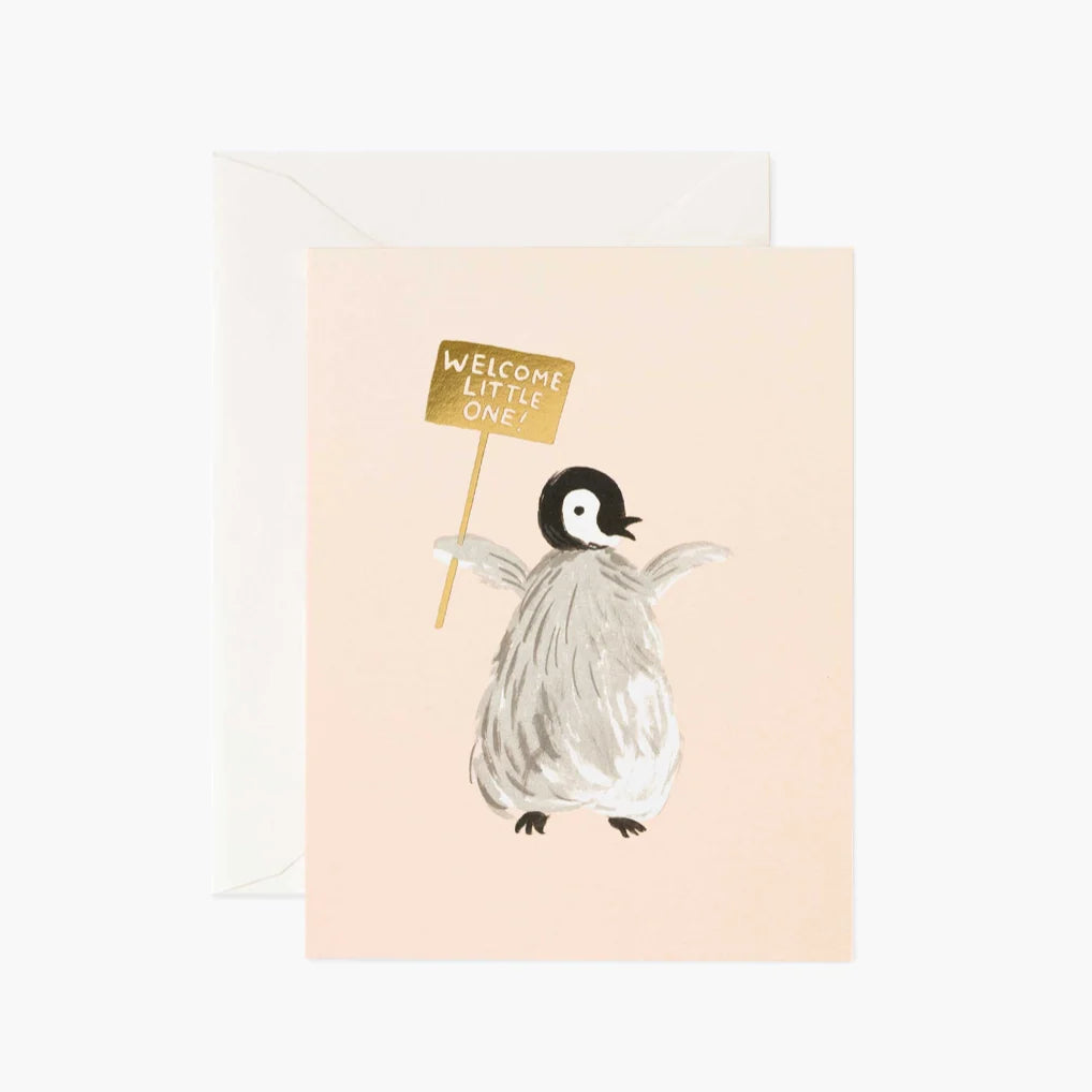 Penguin Welcome Little One Baby Card