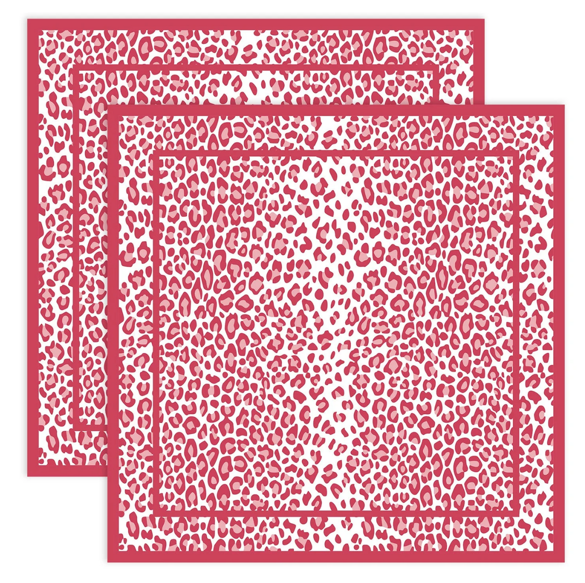 Leopard Napkin in Red & White
