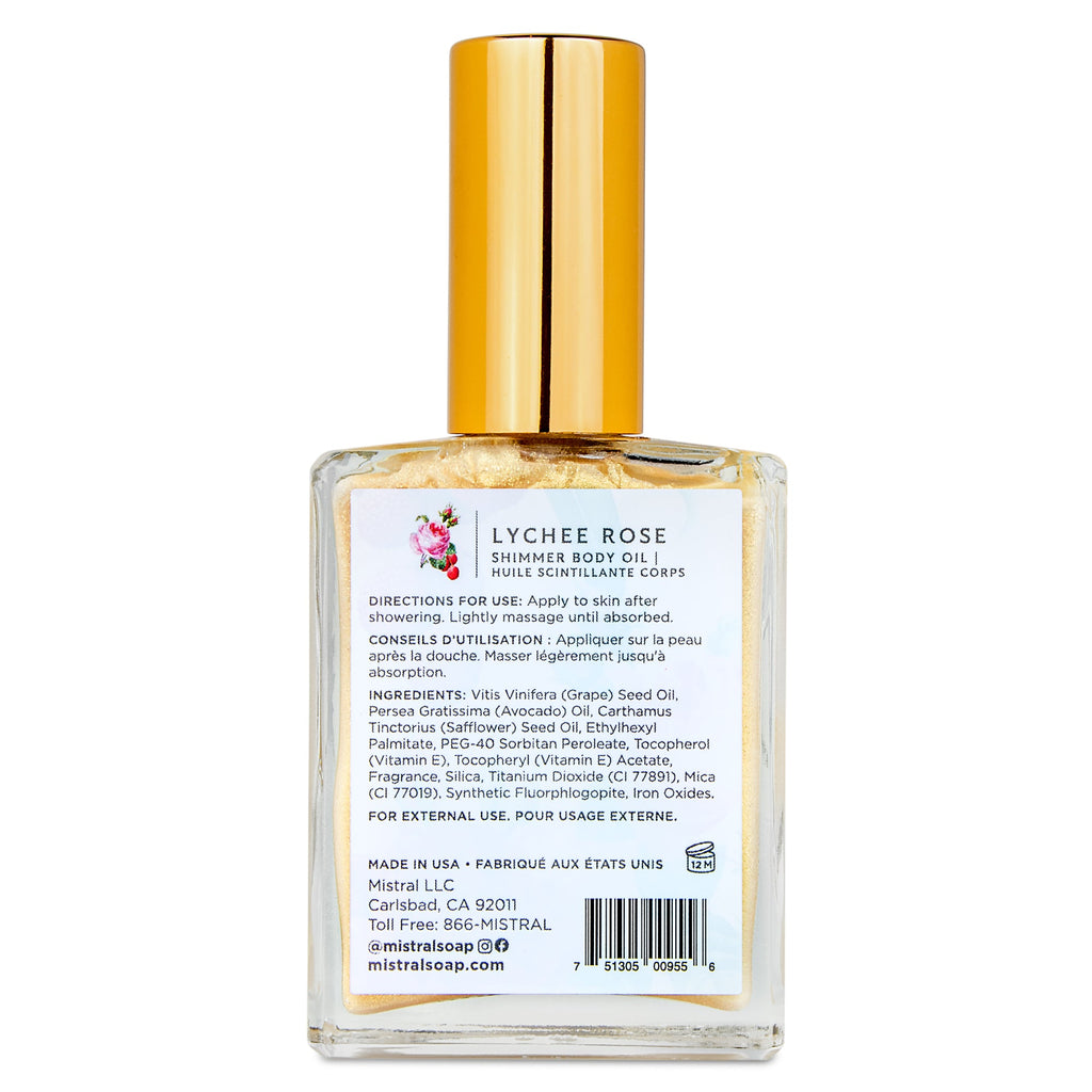 Luxe Shimmer Body Oil Lychee Rose