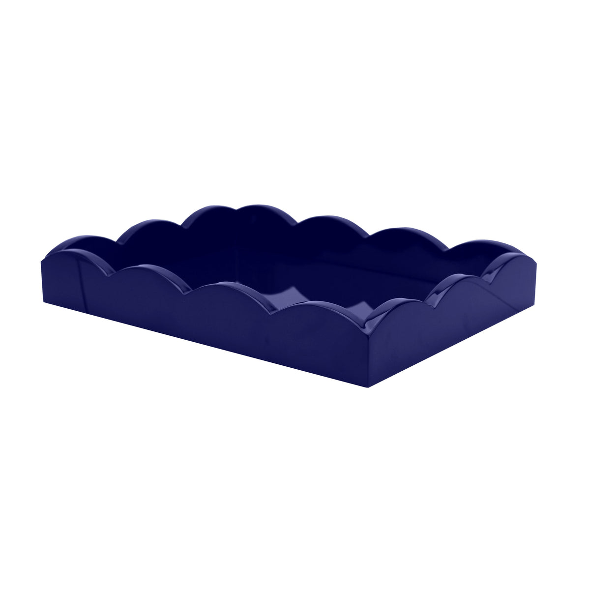Small Navy Blue Scalloped Edge Tray