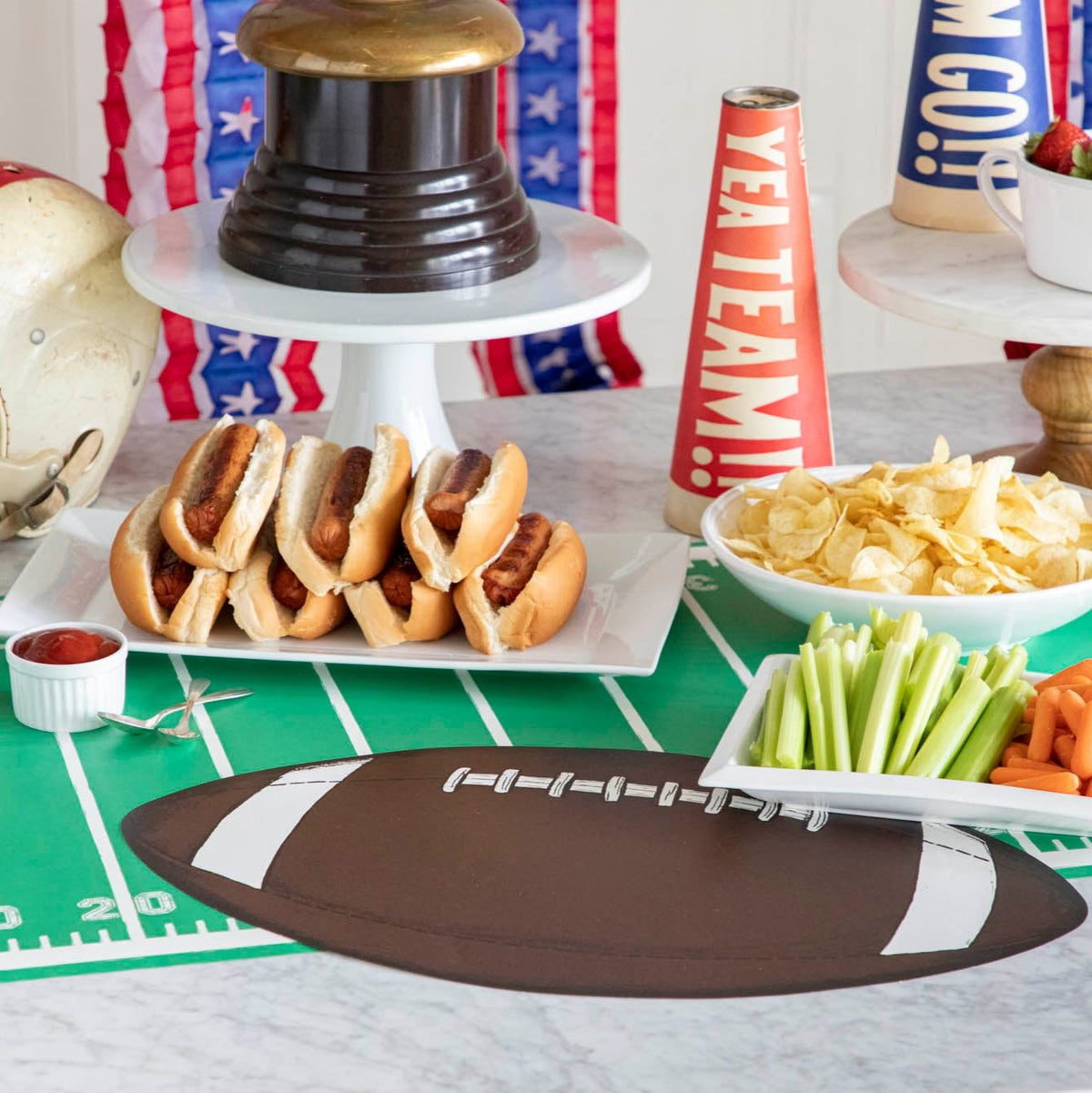 Die-cut Football Placemat - 12 Sheets
