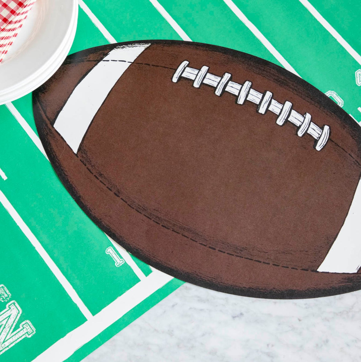 Die-cut Football Placemat - 12 Sheets