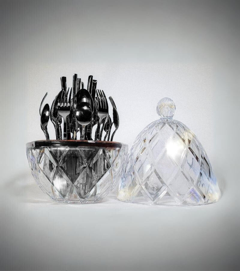 L’ambrosia 24-piece Silver Silverware Set