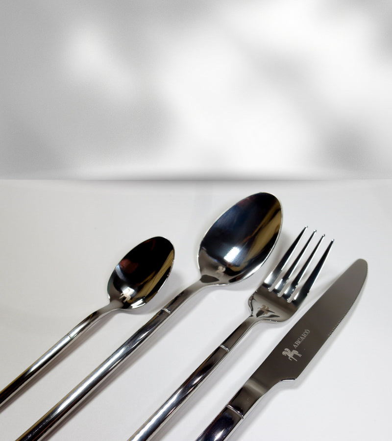 L’ambrosia 24-piece Silver Silverware Set