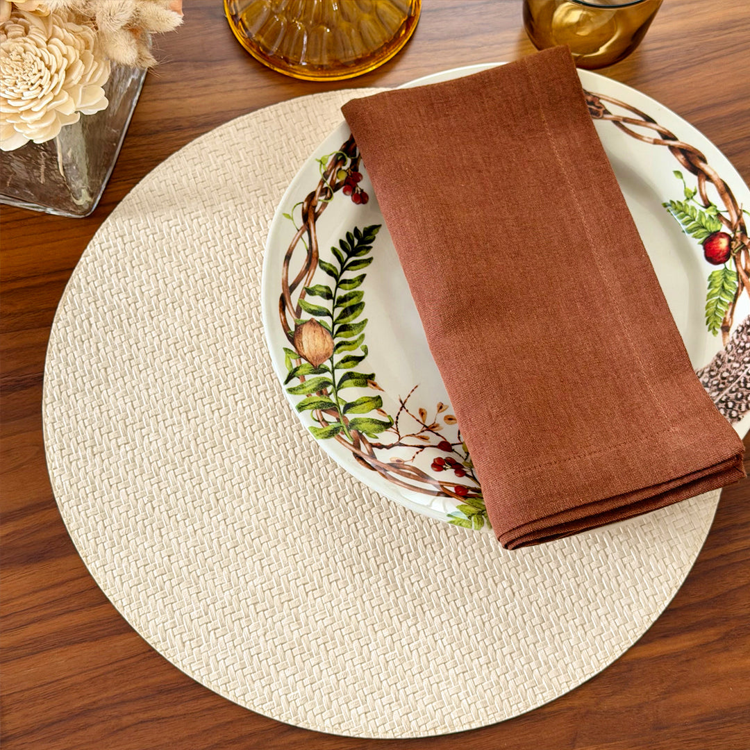Wicker Cream 15" Round Placemat
