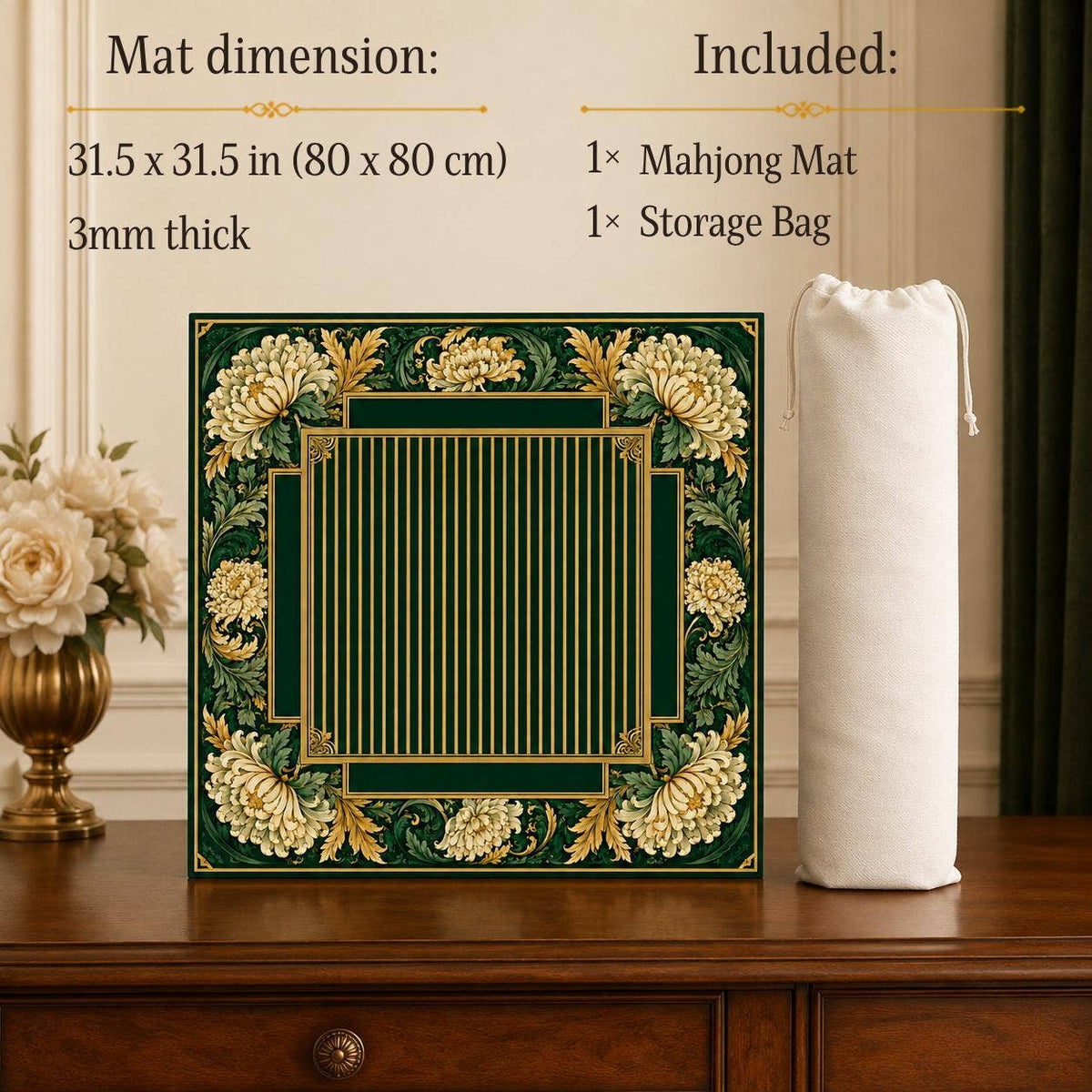 Emerald Green Mahjong Mat