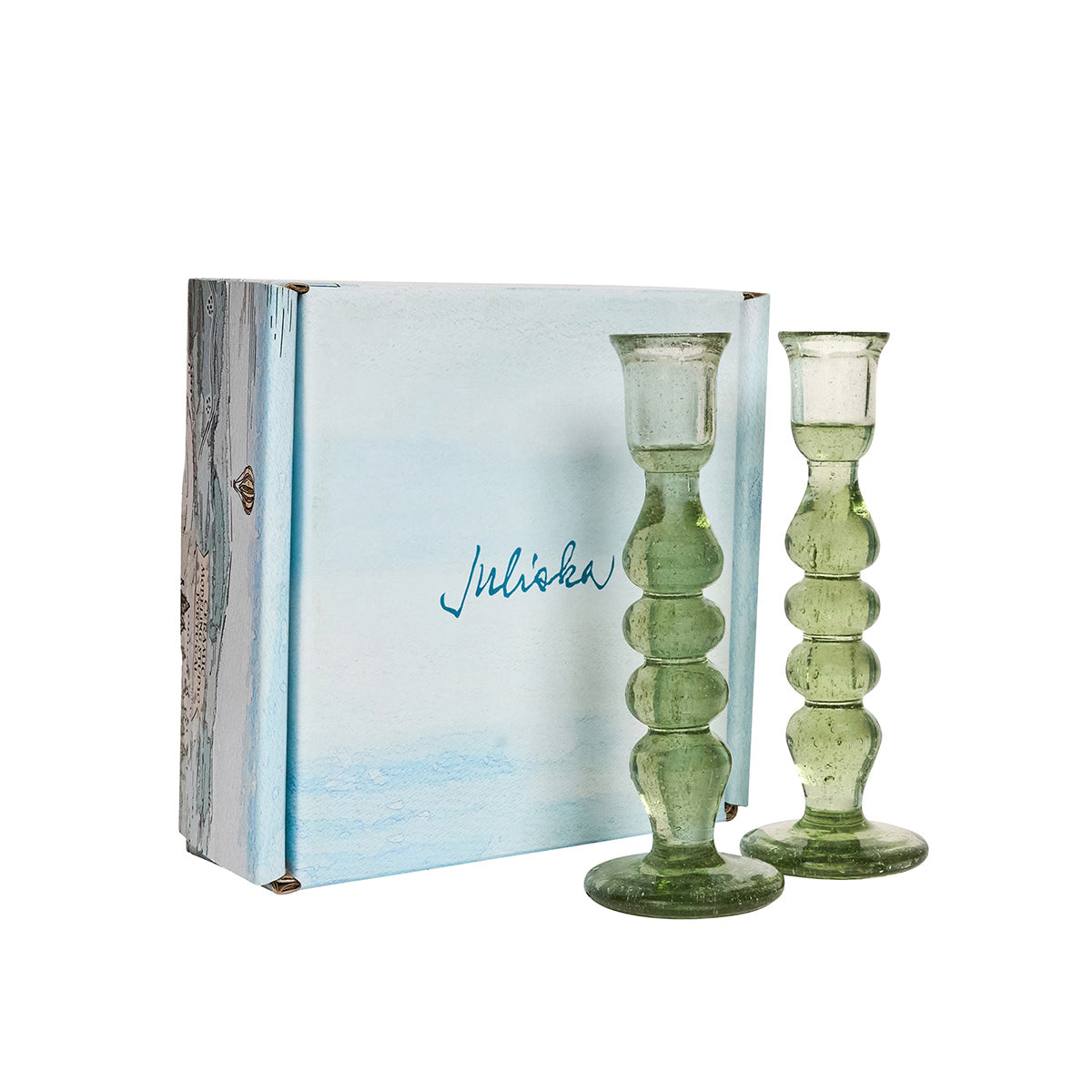 Provence 7" Candlesticks Basil Set of 2