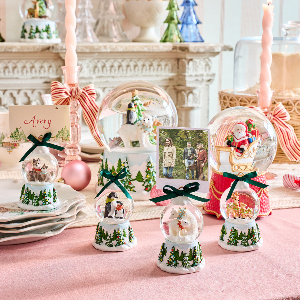 North Pole Santa in Sleigh Snow Globe