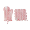 Villa Stripe Oven Mitt and Pot Holder Set of 2