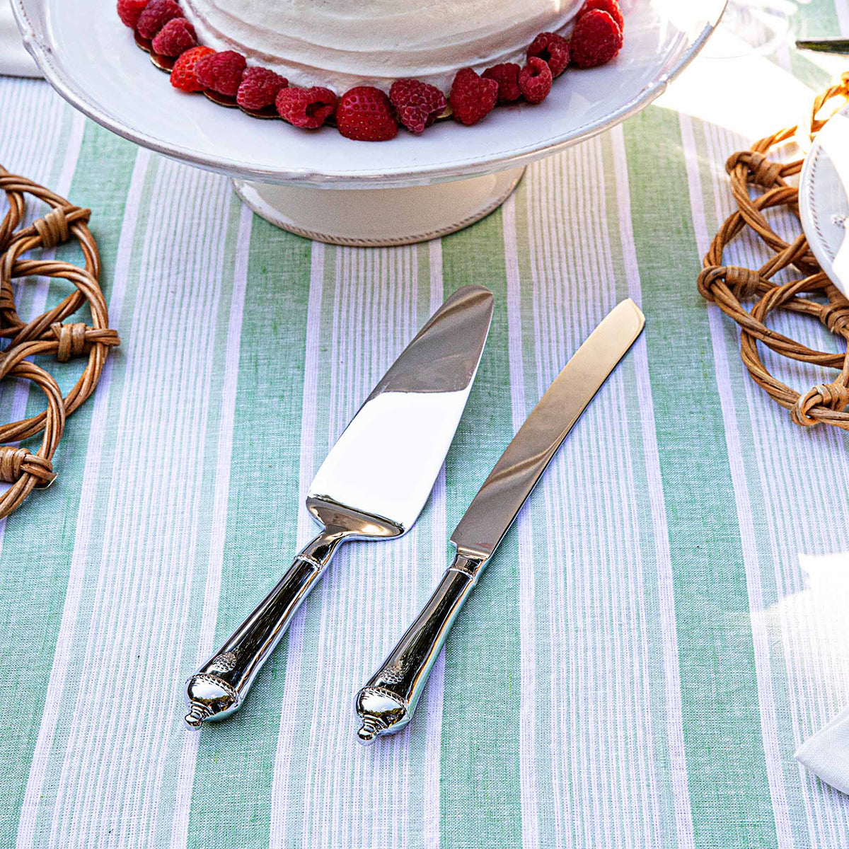 Berry & Thread Cake Knife and Server Set/2pc - Polished