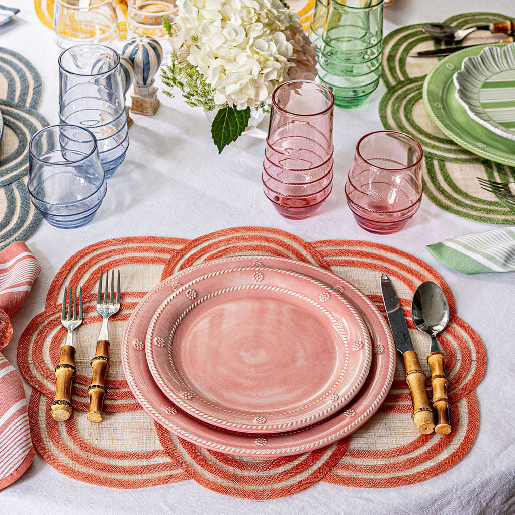 Berry & Thread Melamine Dinner Plate Coral