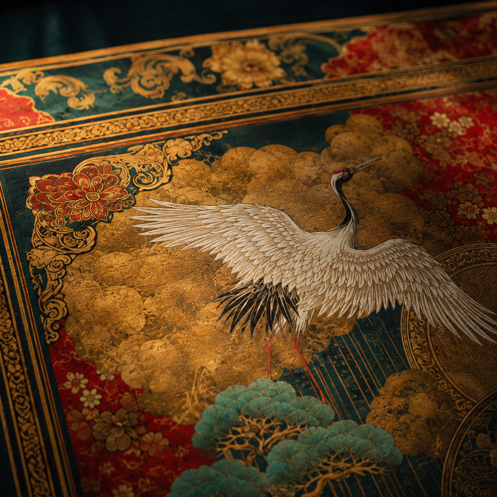 Golden Crane Mahjong Mat