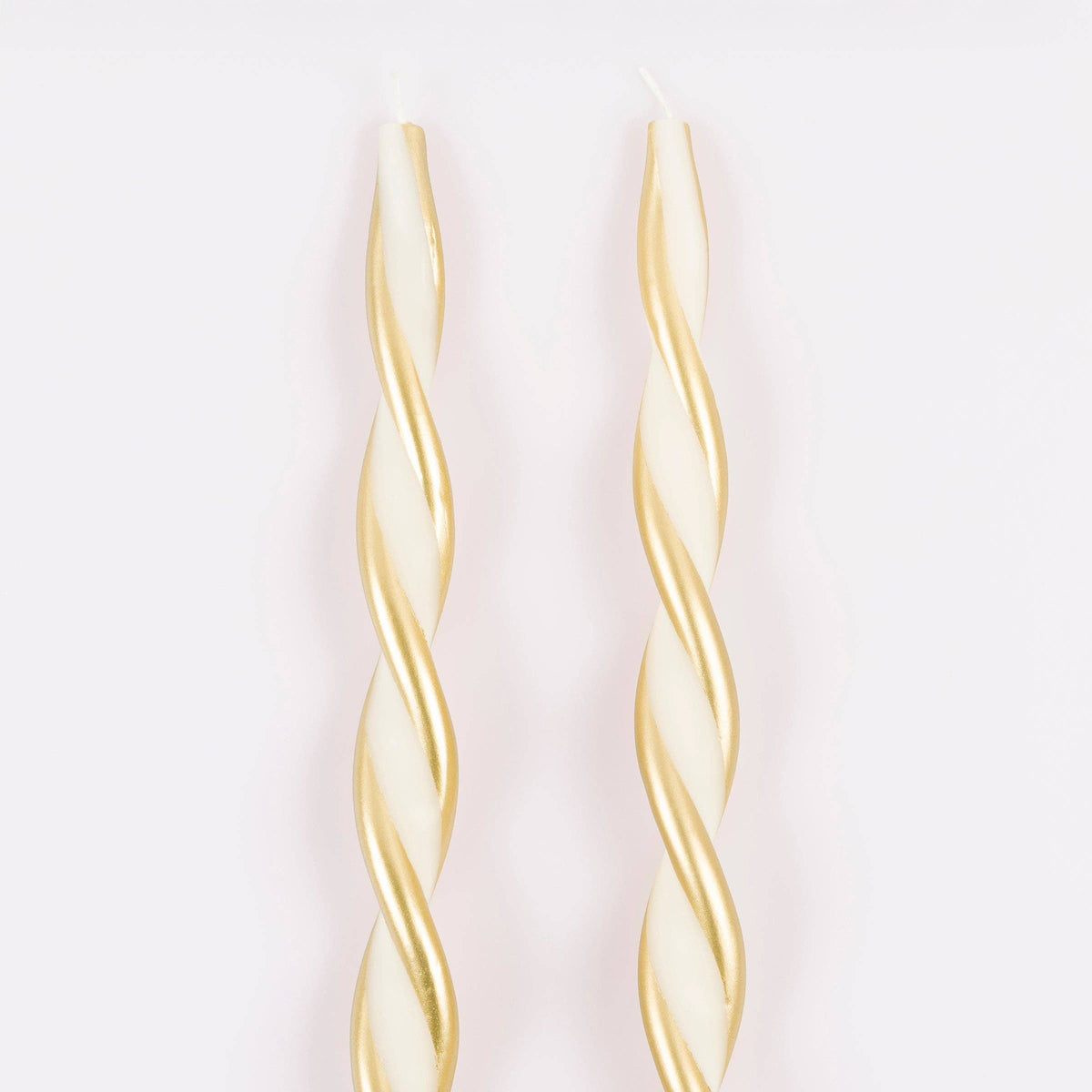 Gold Stripe Twist Candles