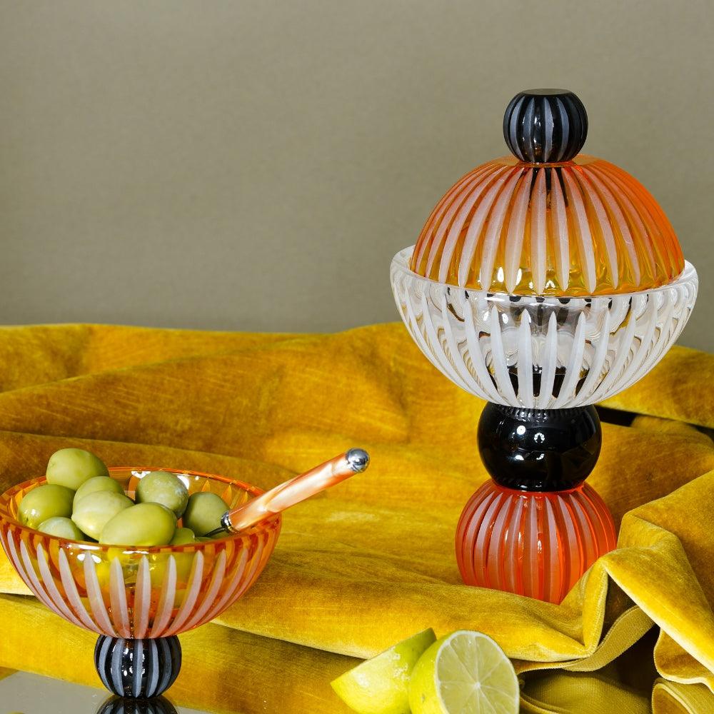 Ambrosiá Amber Handmade Crystal Bowl
