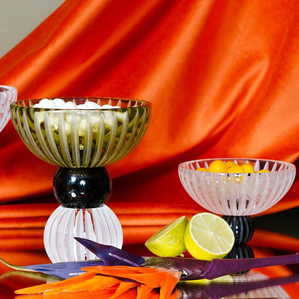 Ambrosiá Olive Handmade Crystal Bowl