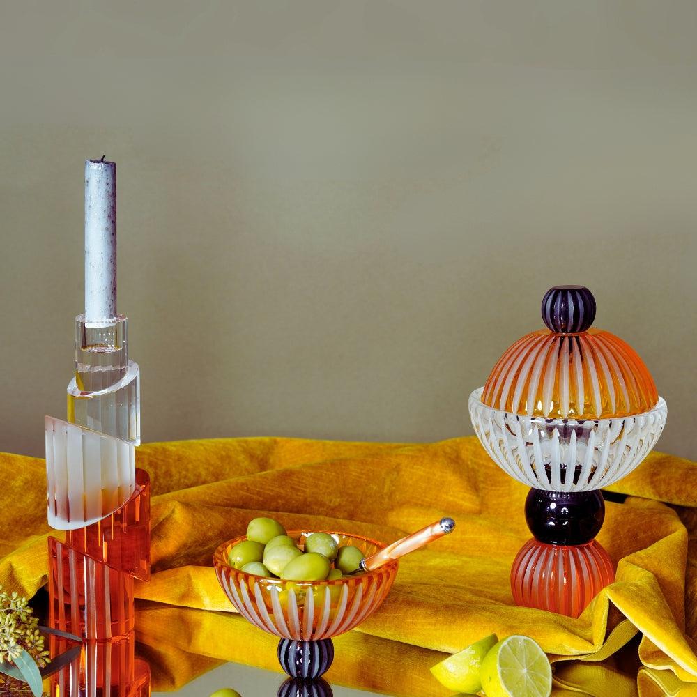 Ambrosiá Amber Handmade Crystal Bowl