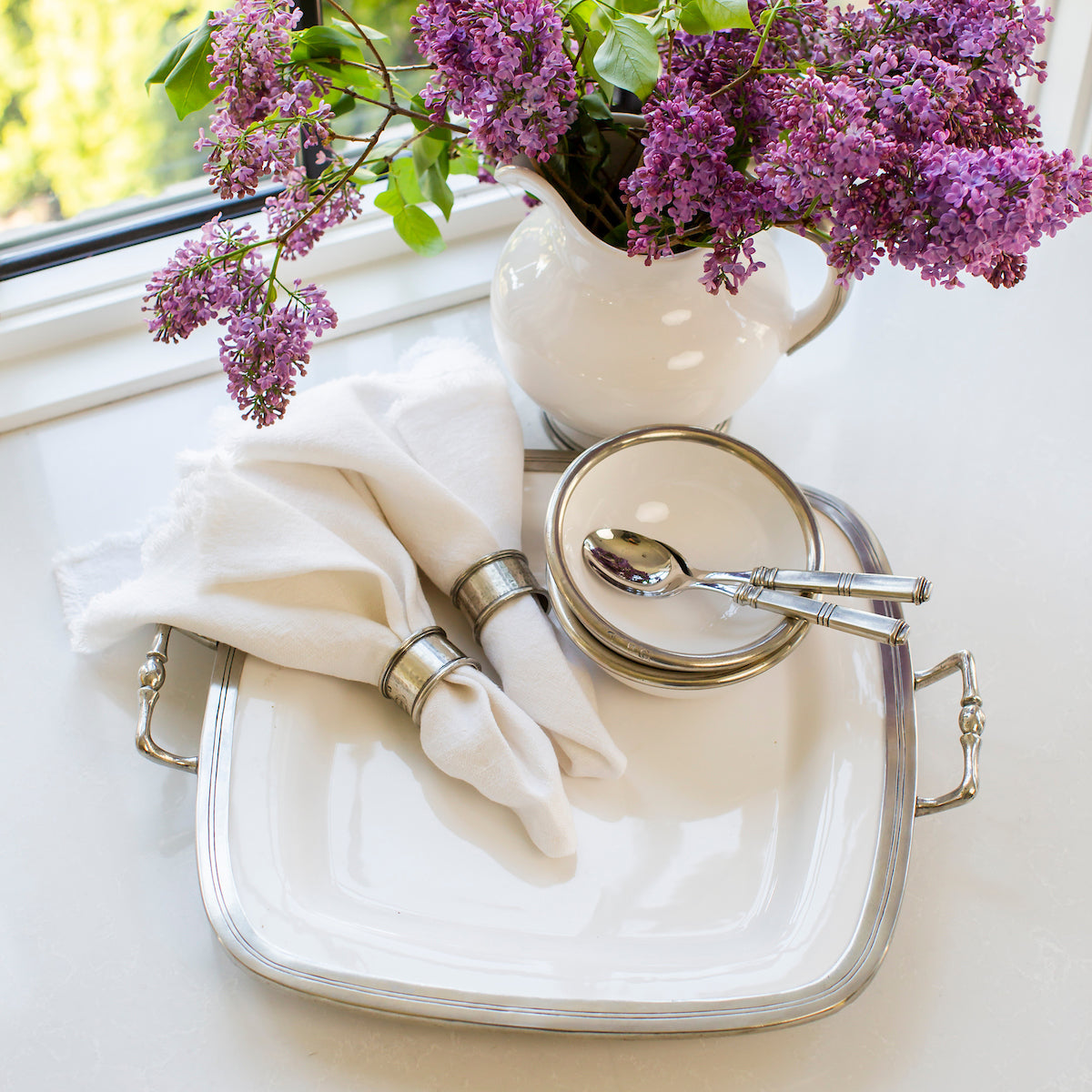 Tuscan Square Tray with Handles