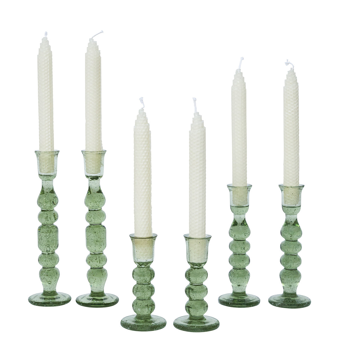 Provence 5" Candlesticks Basil Set of 2