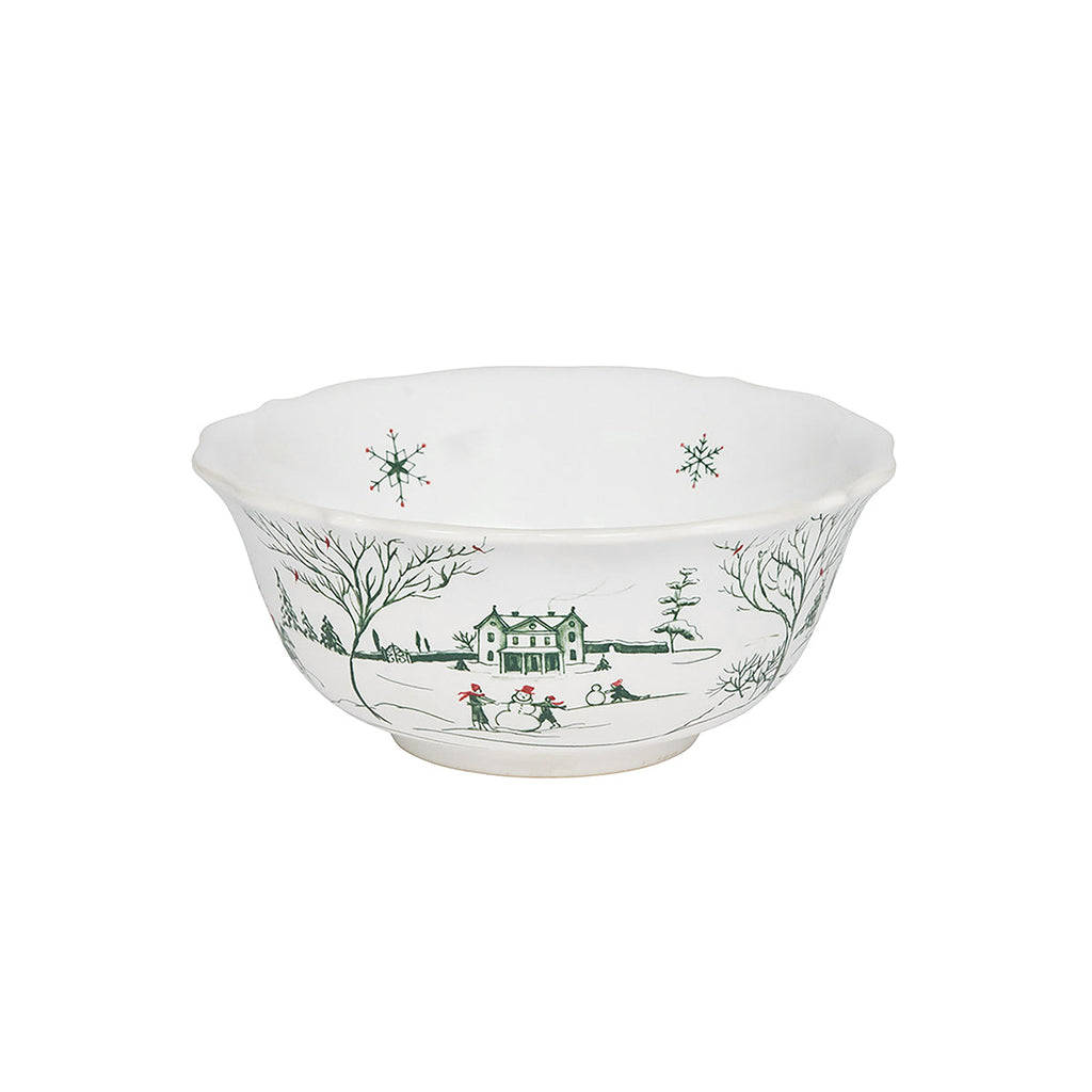 Country Estate Winter Frolic Cereal/Ice Cream Bowl Evergreen
