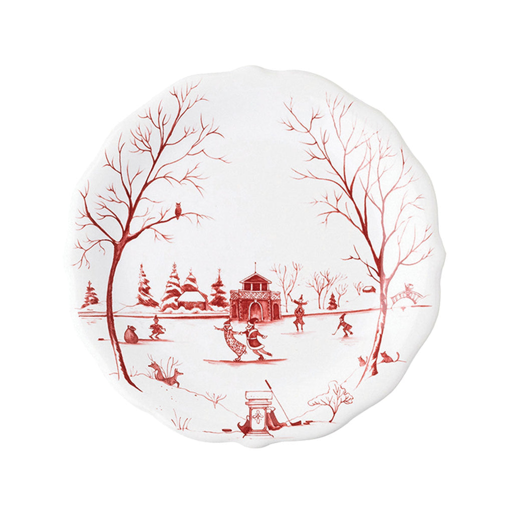Country Estate Winter Frolic Party Plate Set/4
