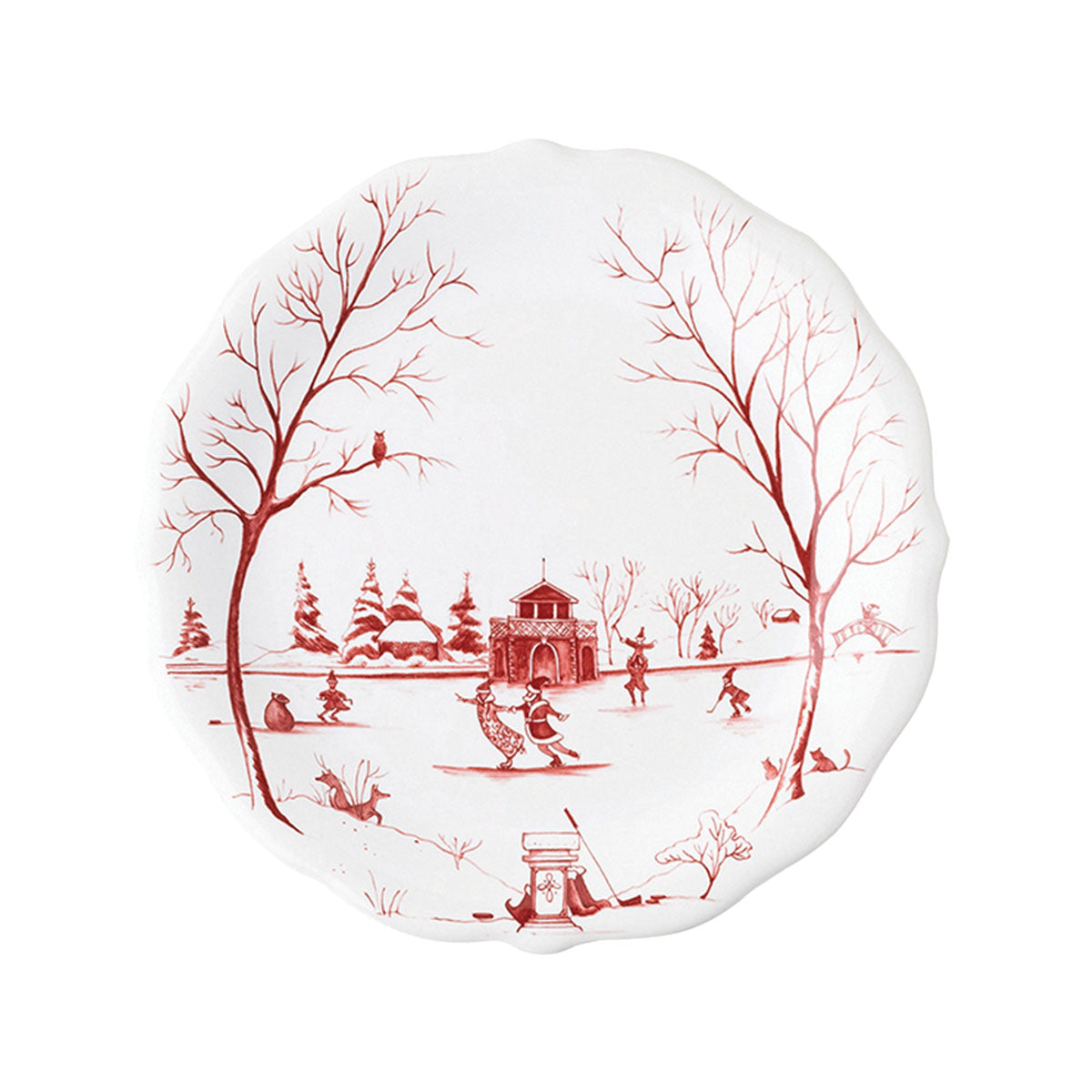 Country Estate Winter Frolic Party Plate Set/4