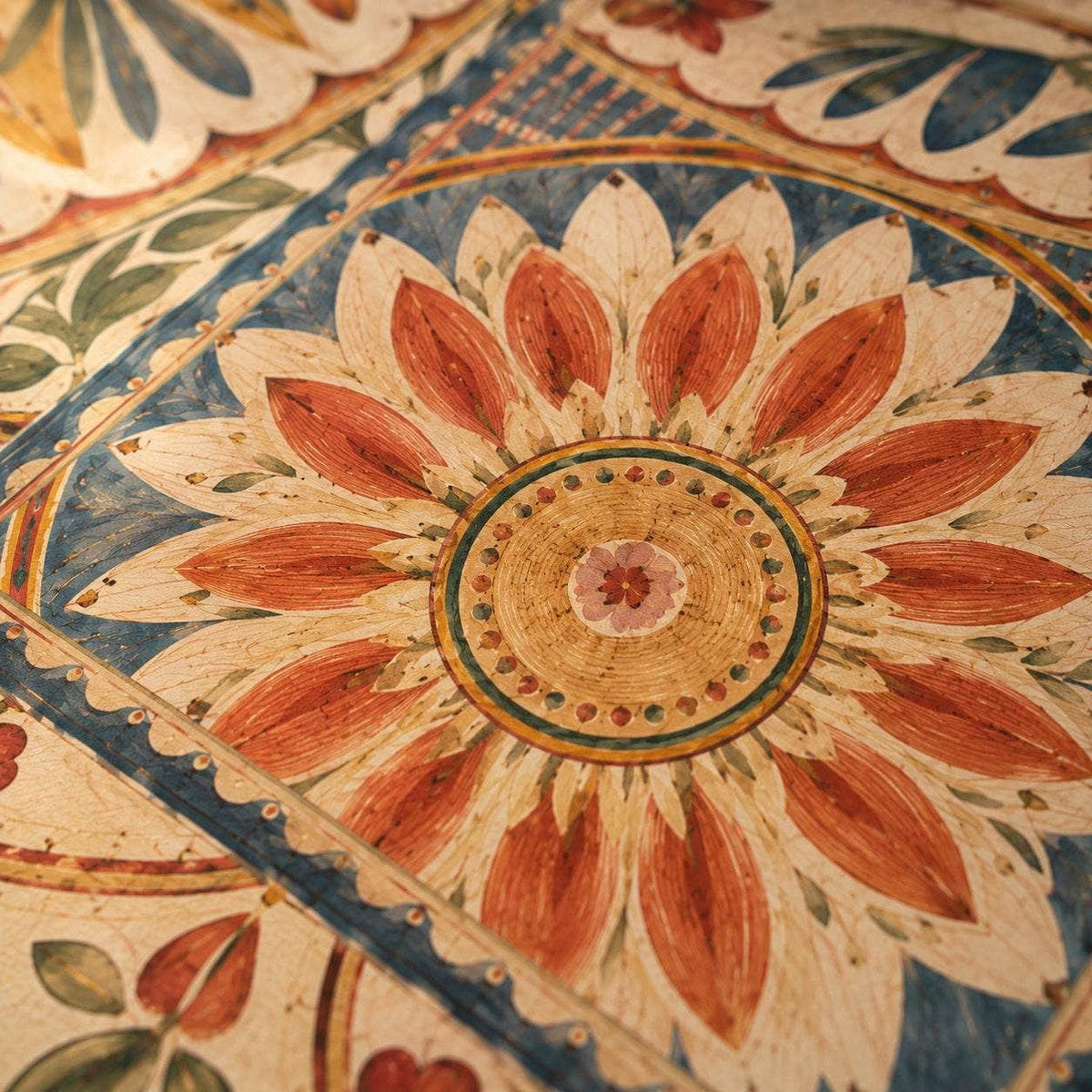 Terracotta Bloom Mahjong Mat