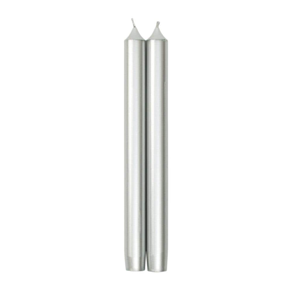 Silver 10" Crown Candles, 1 pair