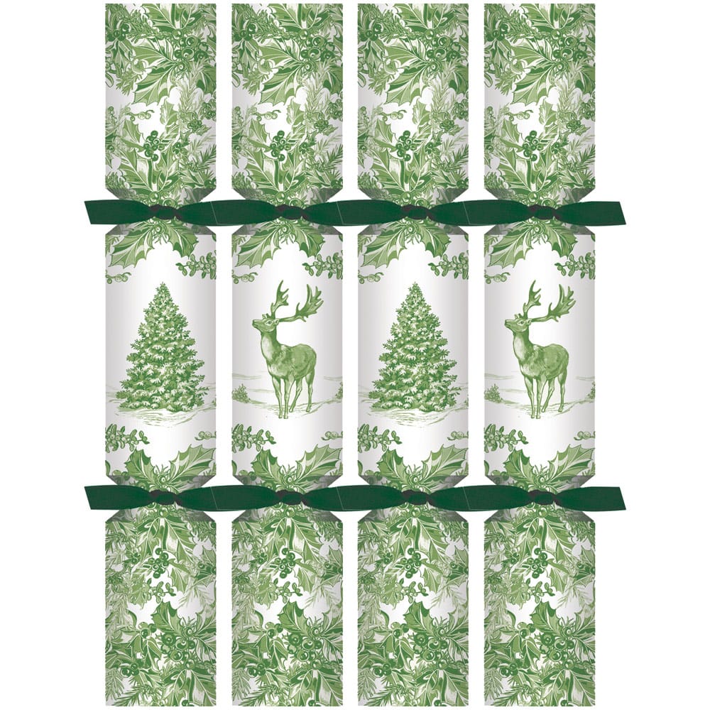 Christmas Toile Crackers Box of 8