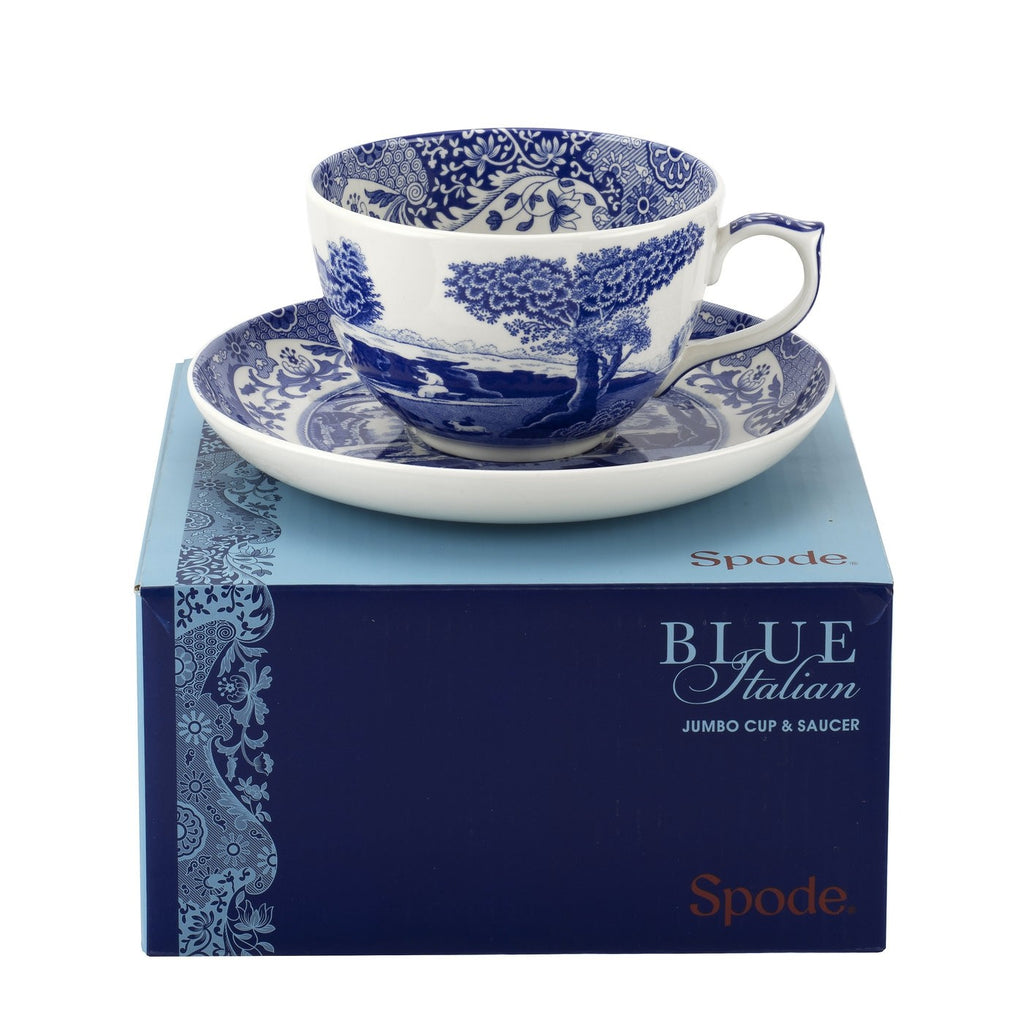 Spode Blue Italian Jumbo Cup and Saucer