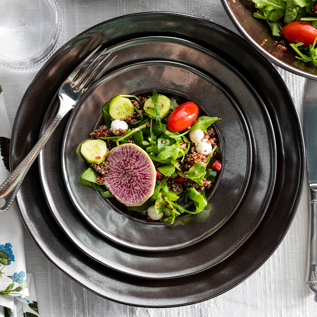 Pewter Stoneware Dessert / Salad Plate