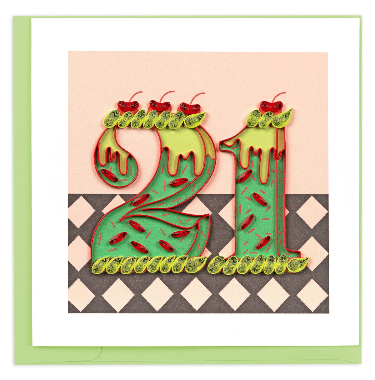 Quilled 21st Birthday Card