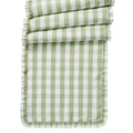 Gingham Ruffle Table Runner Seagrass