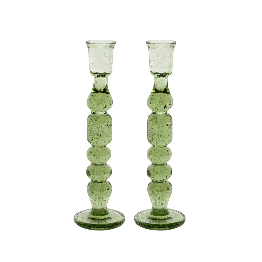 Provence 9" Candlesticks Basil Set of 2