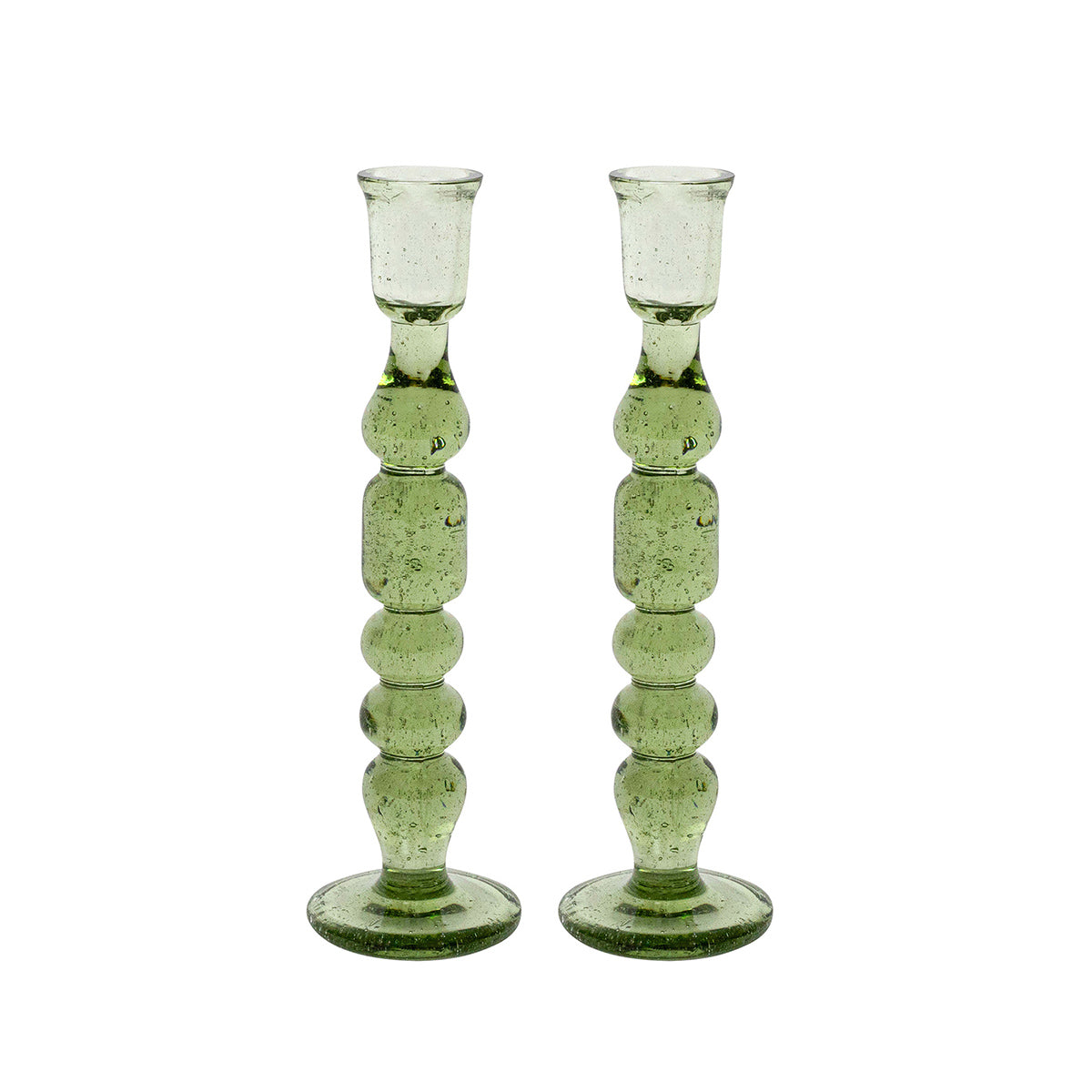 Provence 9" Candlesticks Basil Set of 2