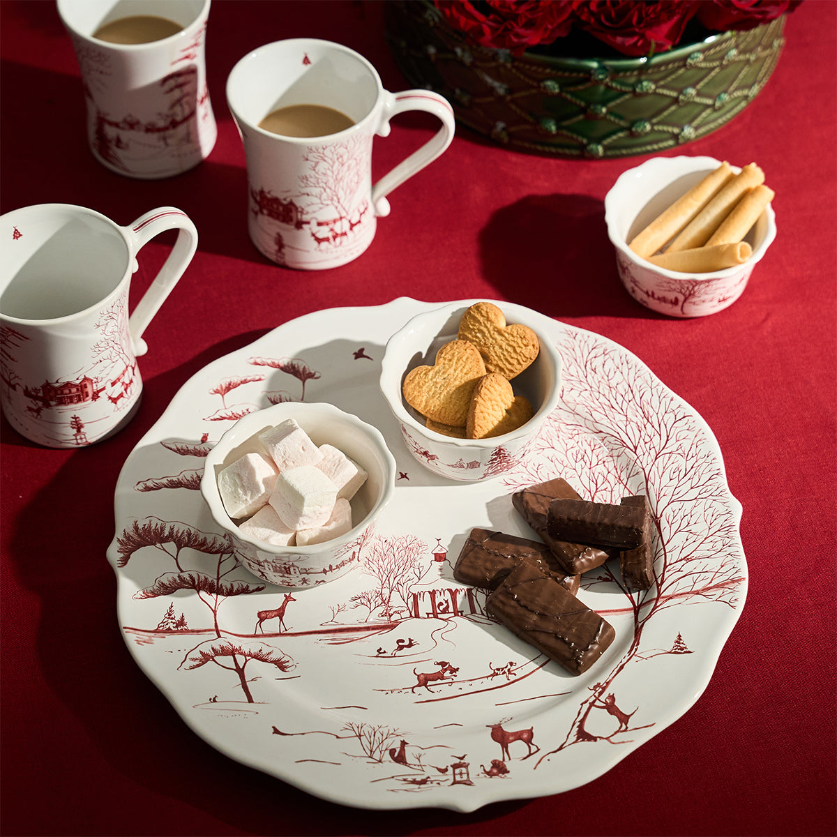 Country Estate Winter Frolic Ramekin Ruby