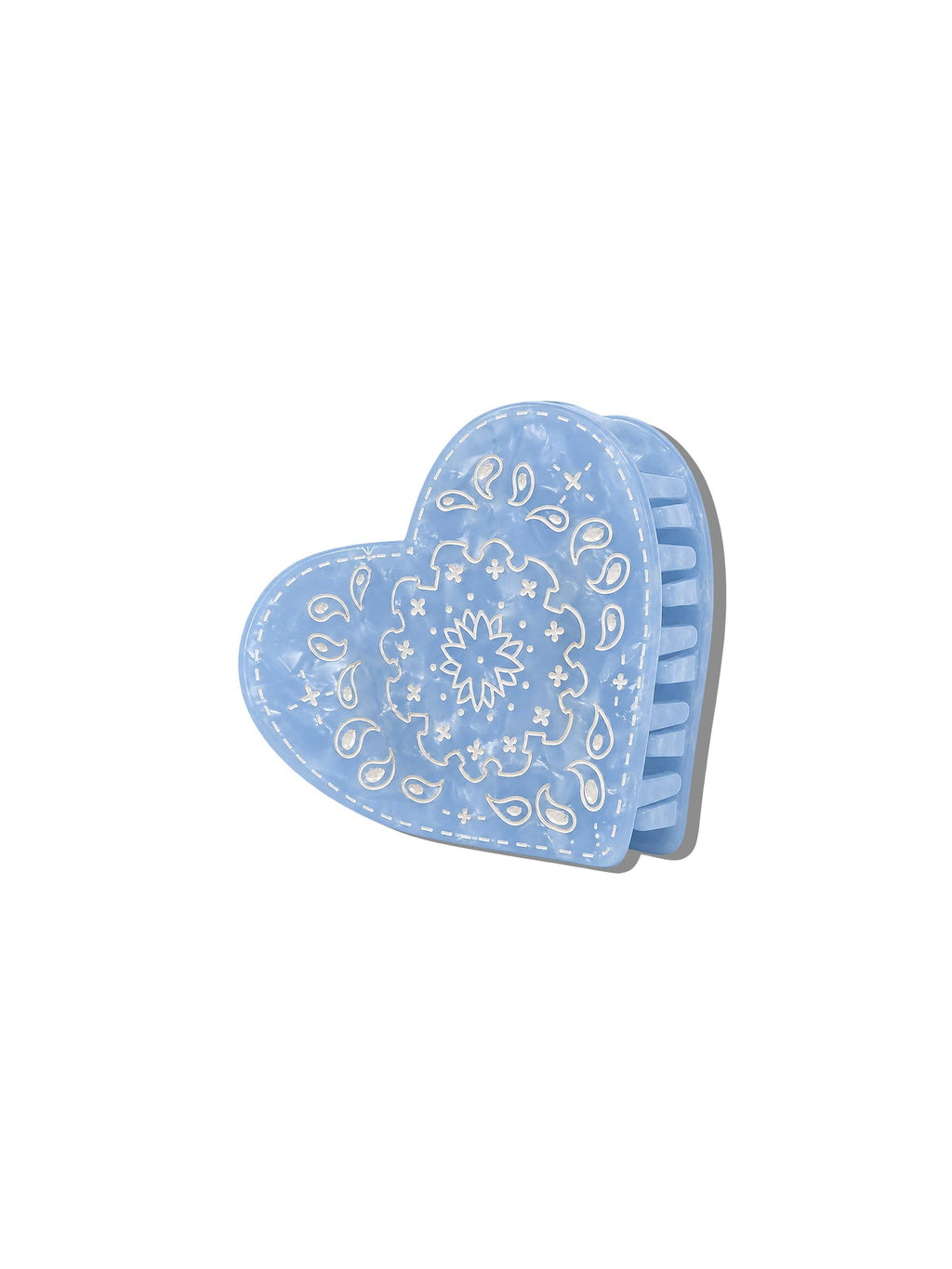 Paisley Heart Claw Hair Clip Blue