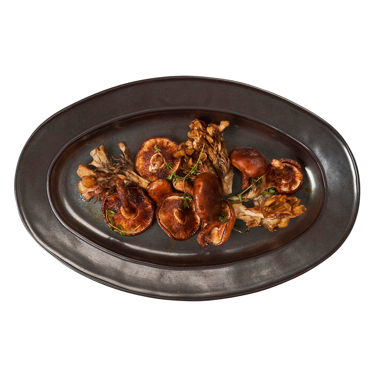 Pewter Stoneware 15" Oval Platter