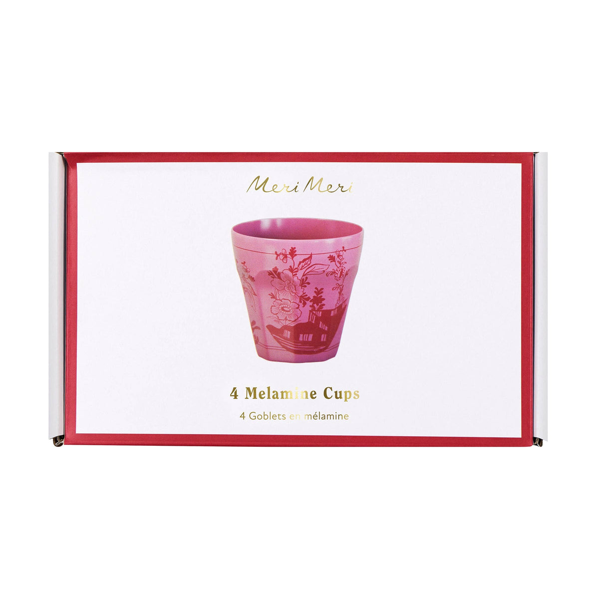 Pink Vintage Botanical Melamine Cups S/4
