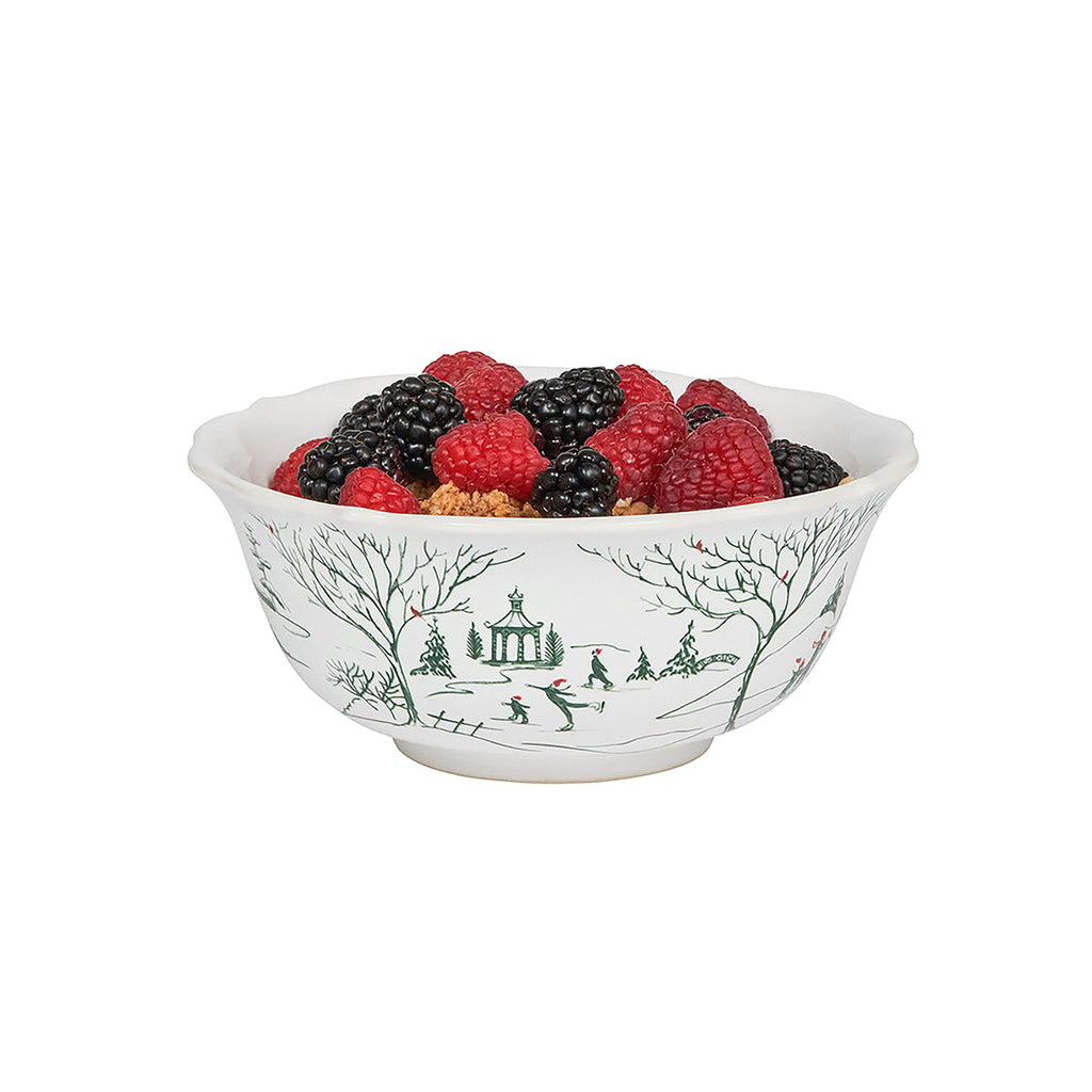 Country Estate Winter Frolic Cereal/Ice Cream Bowl Evergreen