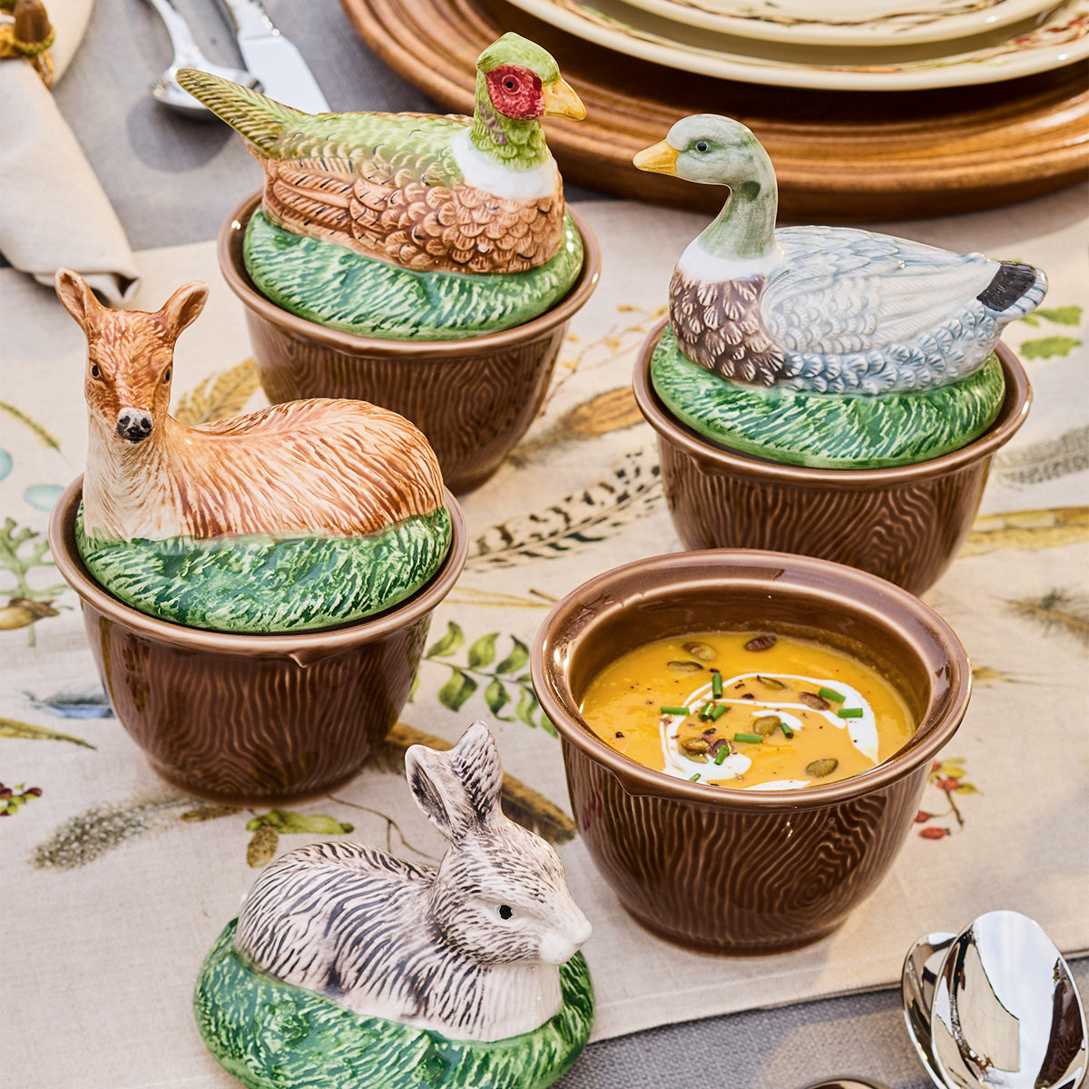 Forest Walk Rabbit Bowl with Lid