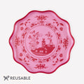 Pink Vintage Botanical Melamine Small Plates S/4