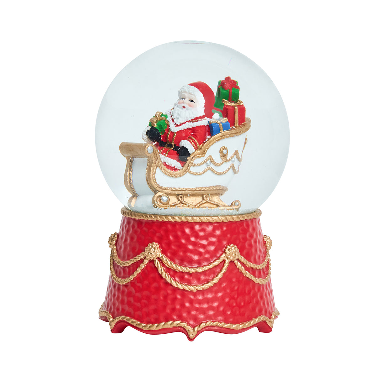 North Pole Santa in Sleigh Snow Globe