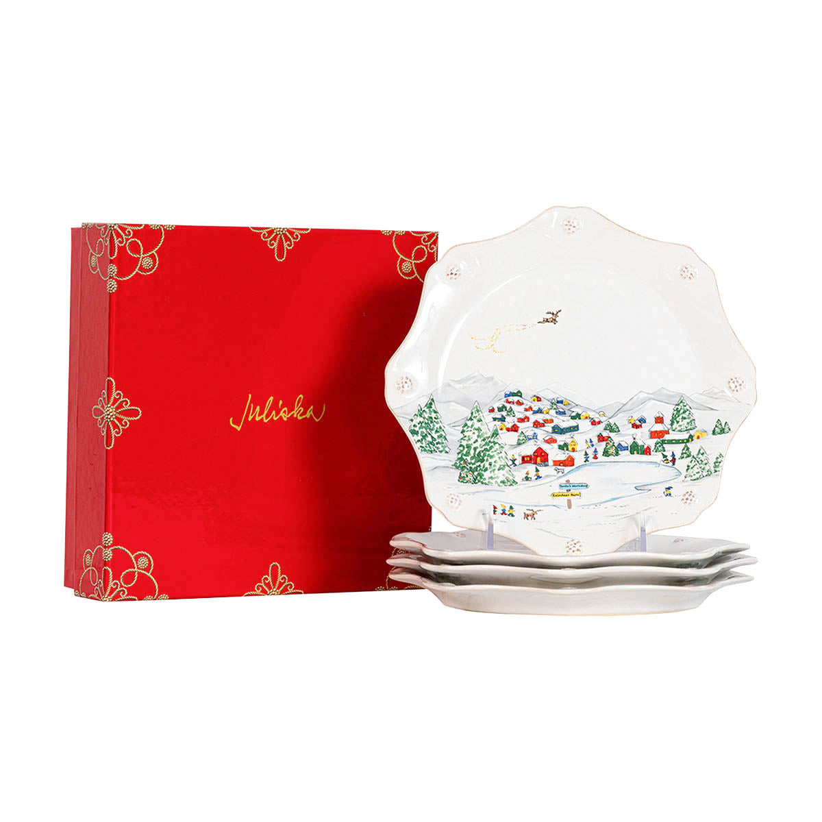North Pole Dessert/Salad Plate Set of 4