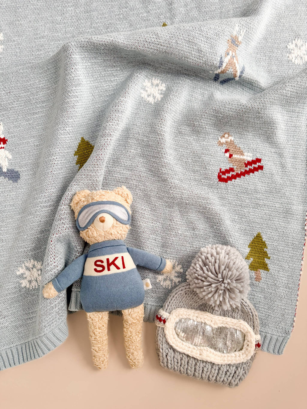 Blue Plush Bear Ski Stuffed Animal