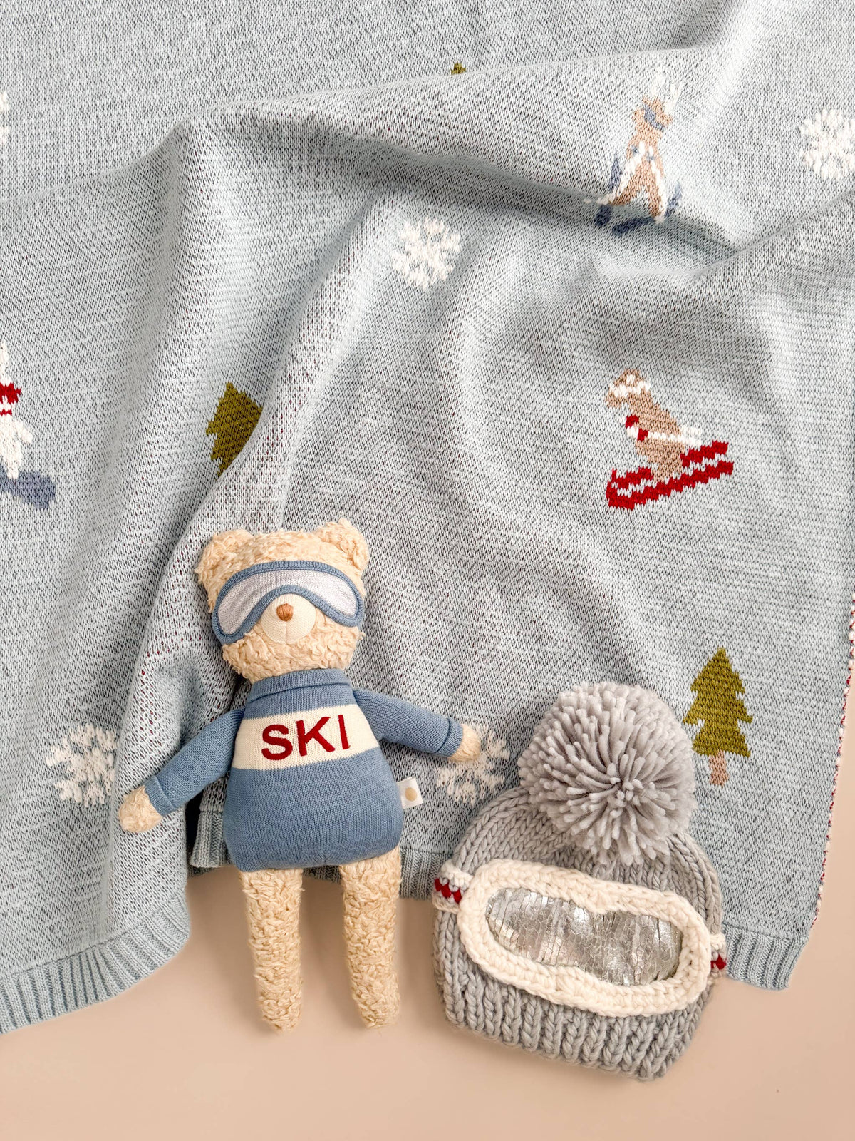 Blue Plush Bear Ski Stuffed Animal