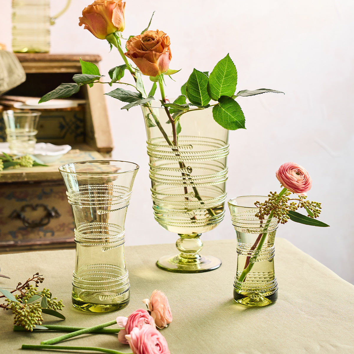 Ella 9" Corset Vase Green