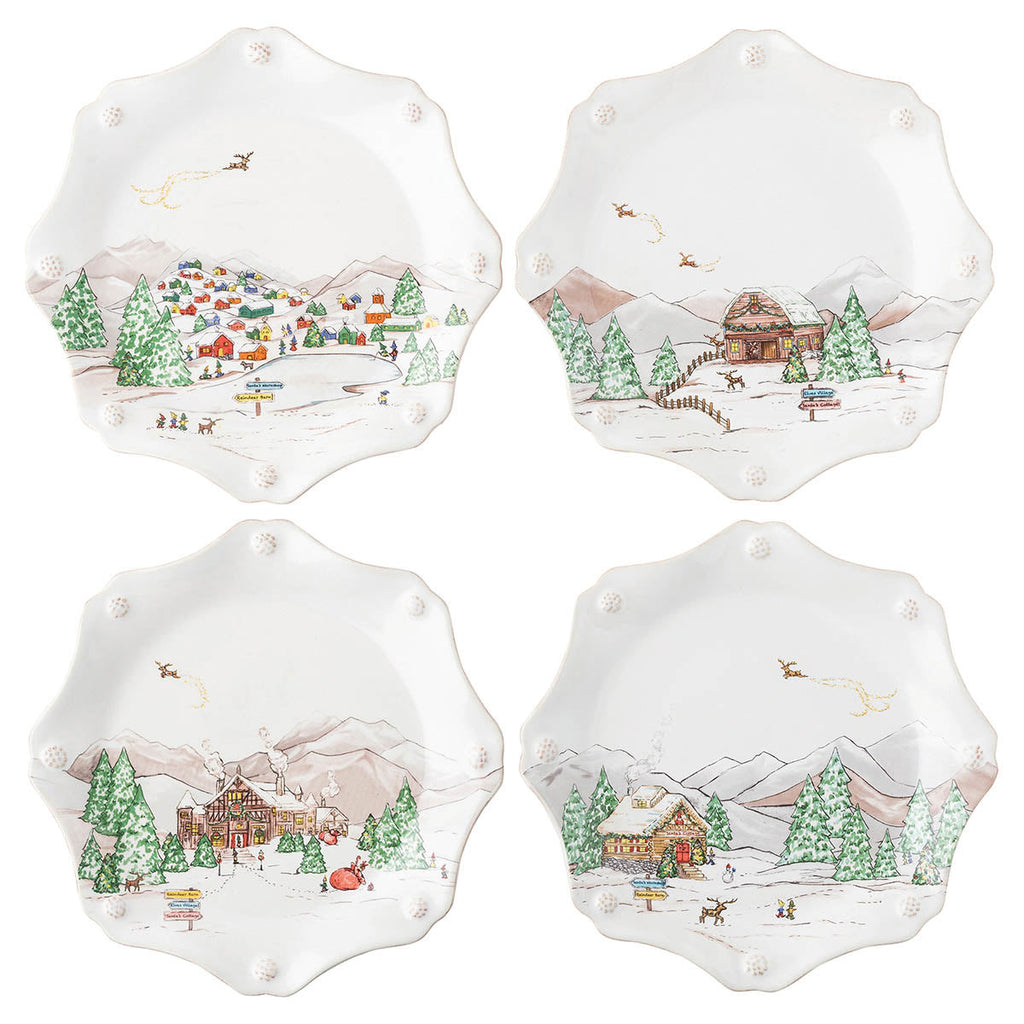 North Pole Dessert/Salad Plate Set of 4