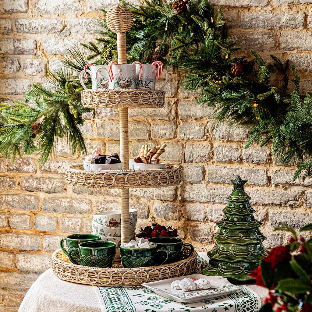 Berry & Thread Christmas Tree Cookie Jar With Lid Basil