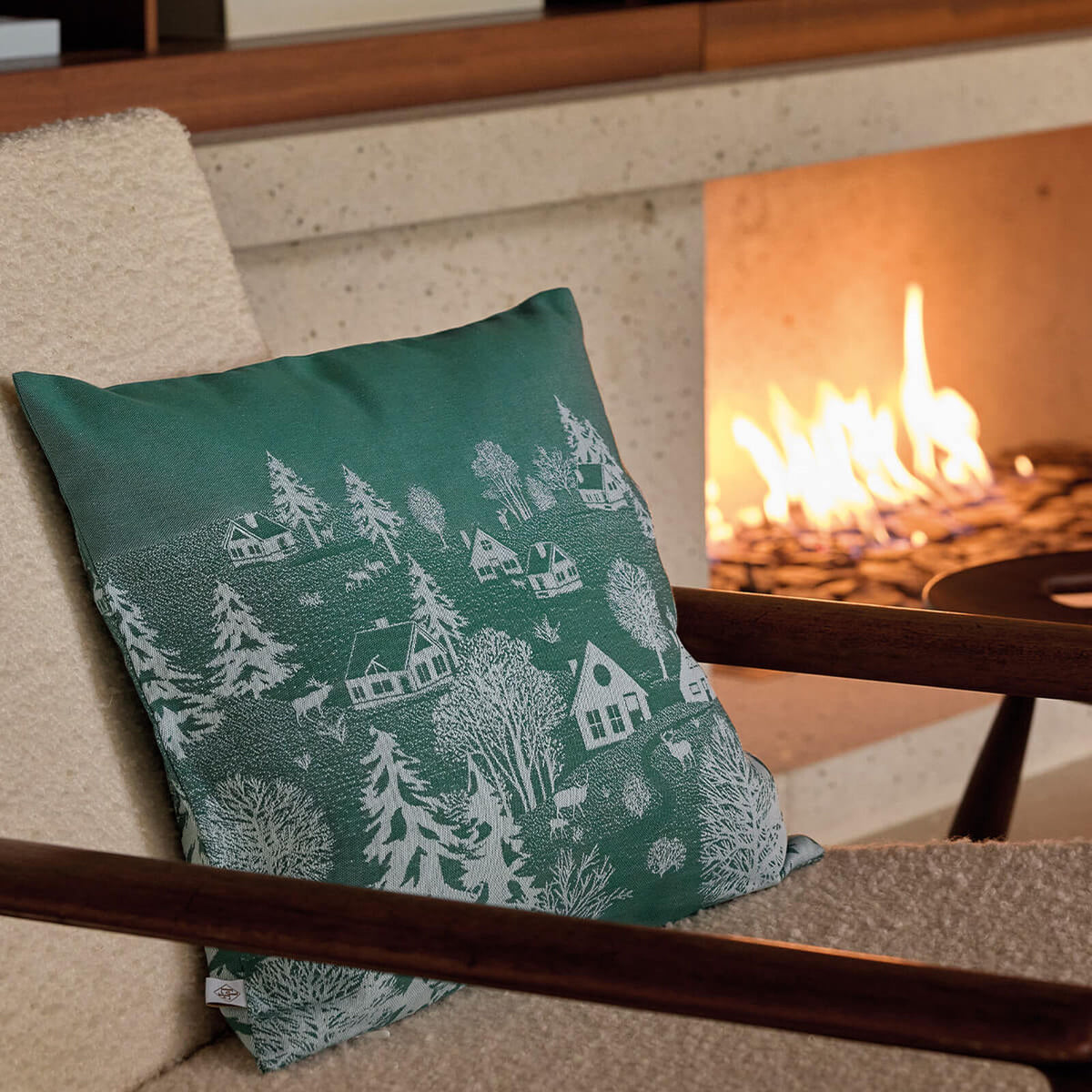 Sous les étoiles Green Cushion Cover