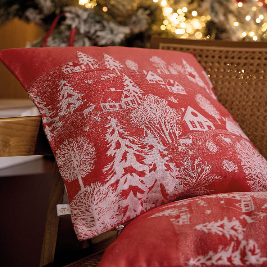 Sous les étoiles Red Cushion Cover